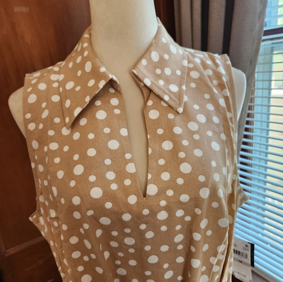 NEW Signature By Robbie Bee Womens Tan Sleeveless Knee‎ Length Dress Plus 1X - Picture 3 of 12